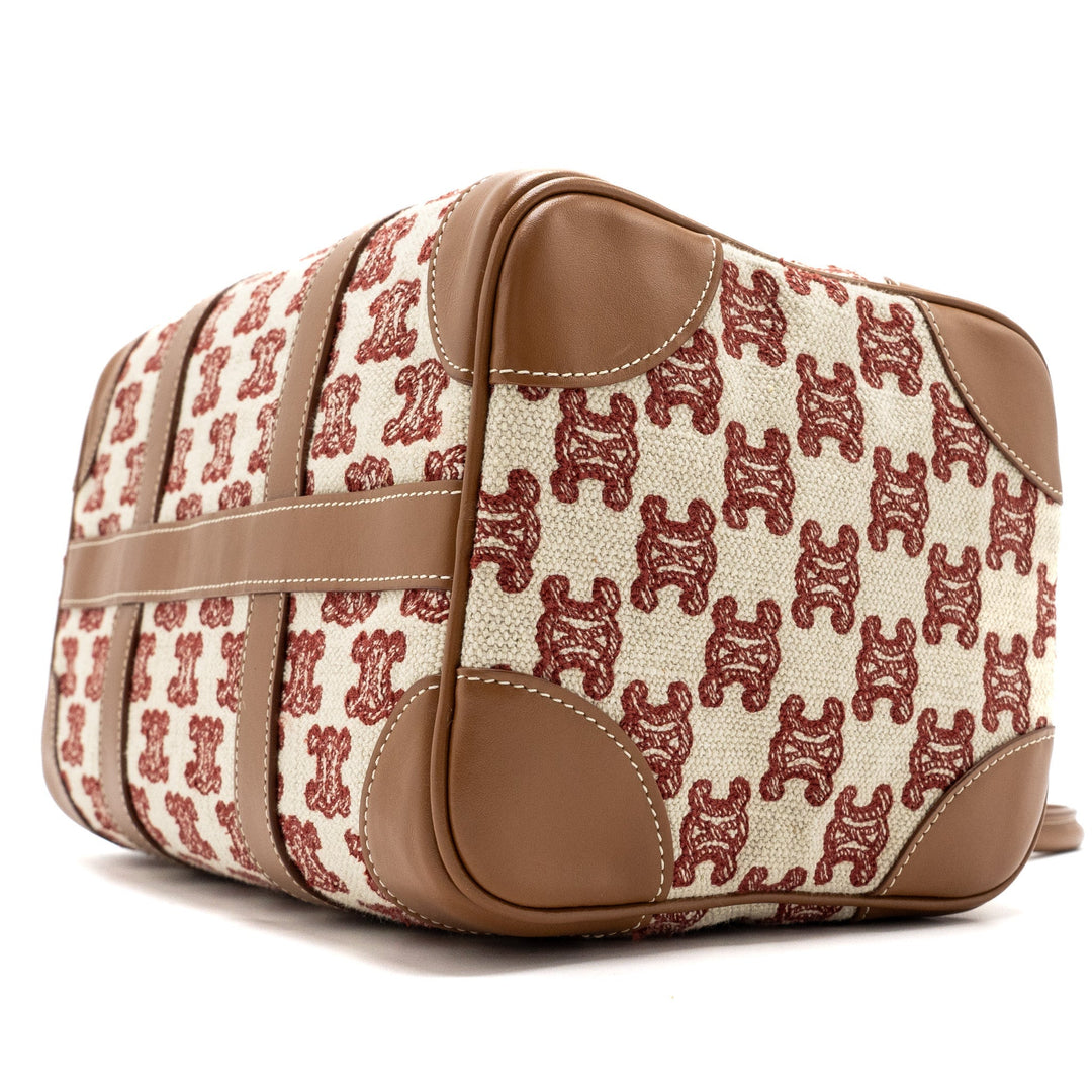 Top Quality Celine Small Boston Textile Triomphe Fox Red