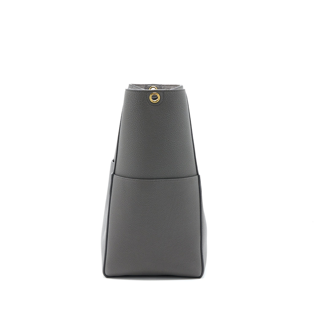 Celine Sangle Bucket Bag Grained Calfskin Grey