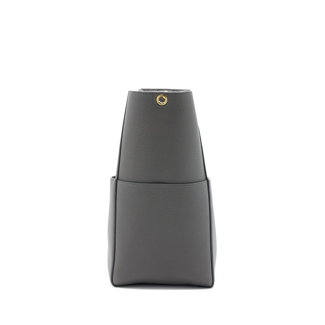 Celine Sangle Bucket Bag Grained Calfskin Grey