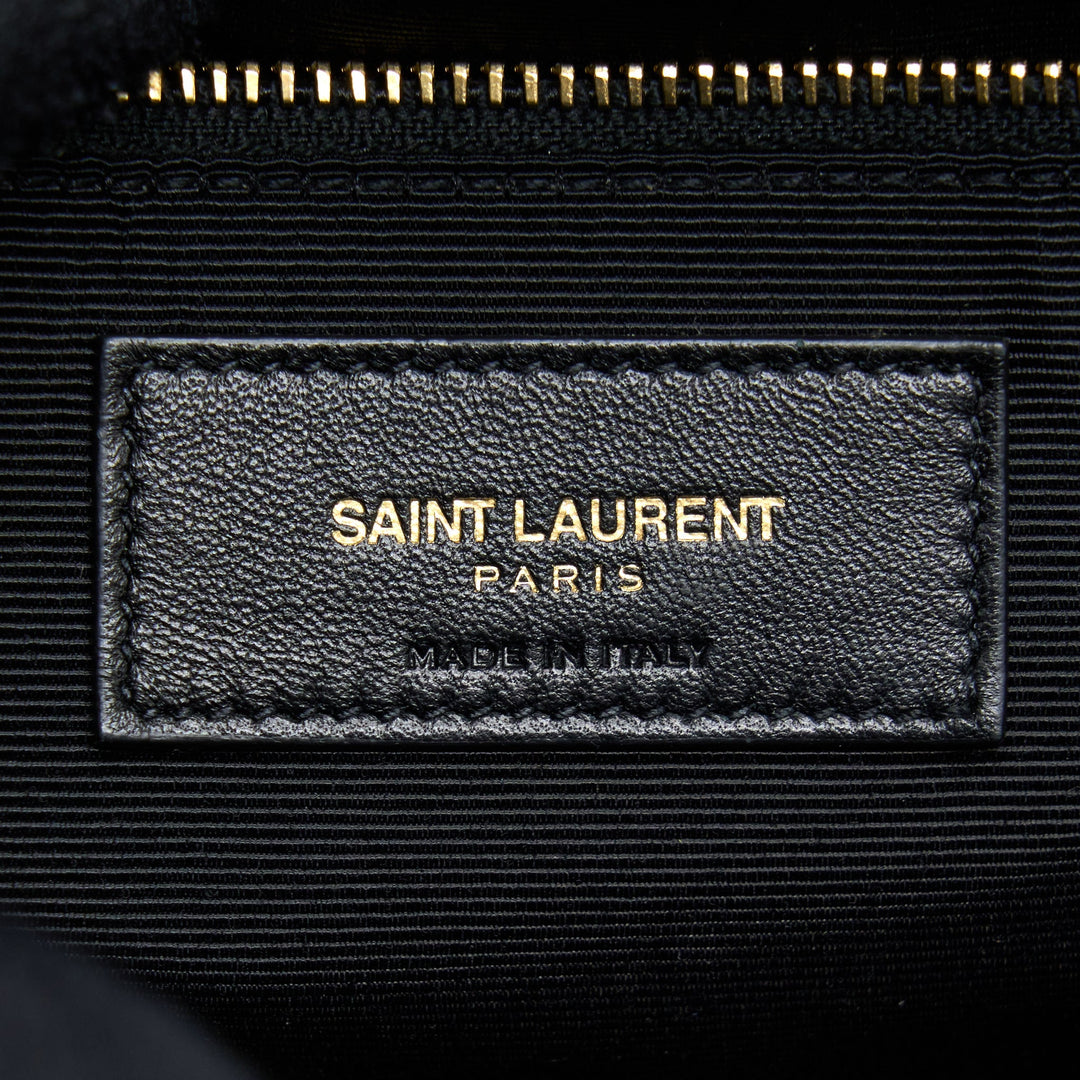 Saint Laurent/YSL Chevron Tote Bag Black GHW