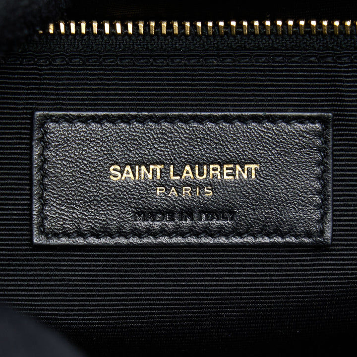 Saint Laurent/YSL Chevron Tote Bag Black GHW