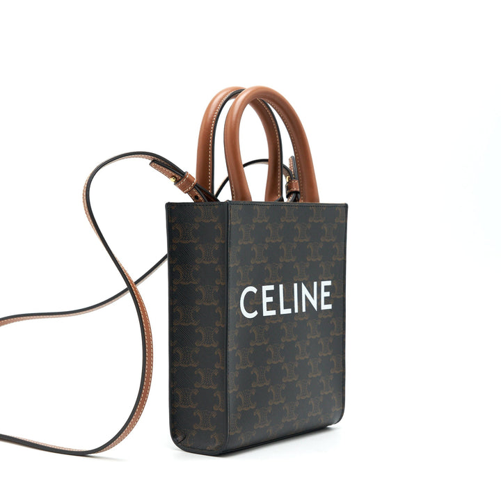 Top Quality Celine MINI VERTICAL CABAS IN TRIOMPHE CANVAS