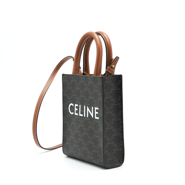 Top Quality Celine MINI VERTICAL CABAS IN TRIOMPHE CANVAS