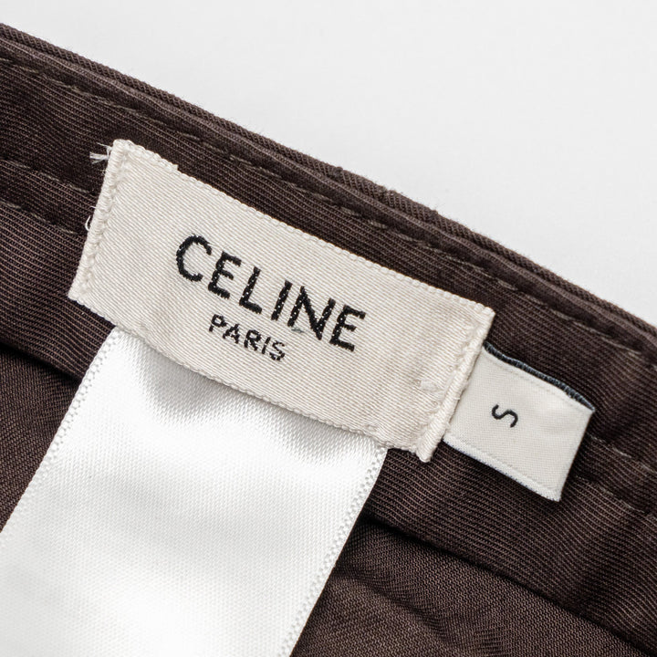 Top Quality Celine Size S Triomphe Baseball Cap Cotton Cacao