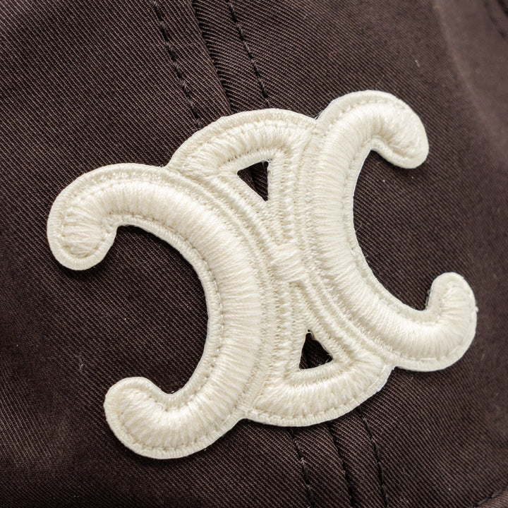 Top Quality Celine Size S Triomphe Baseball Cap Cotton Cacao