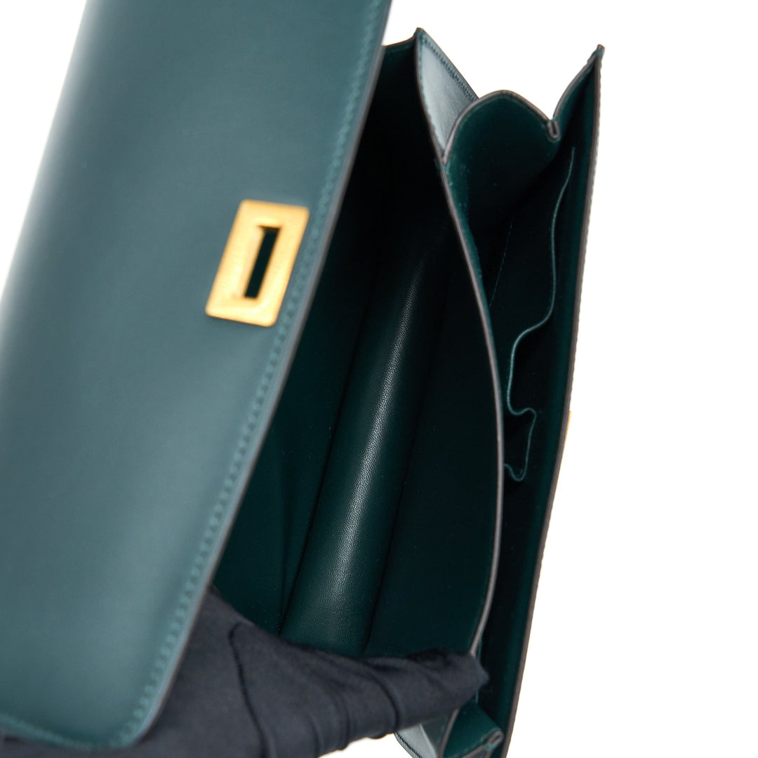 Celine Medium Classic Box Bag Calfskin Green