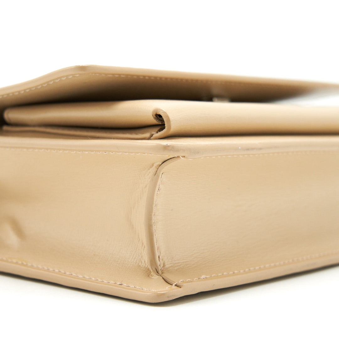 Saint Laurent Mini Sunset Calfskin beige SHW