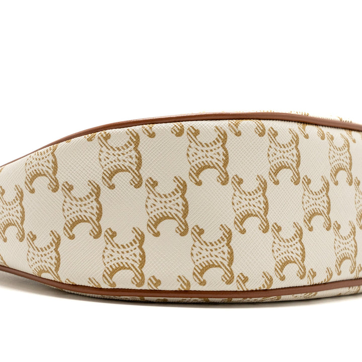 Celine Ava Bag Triomphe Canvas/Calfskin White
