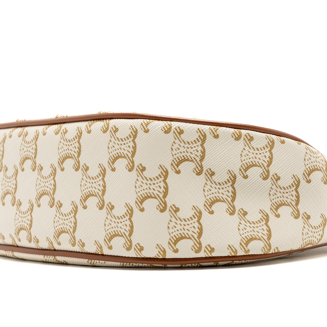 Celine Ava Bag Triomphe Canvas/Calfskin White