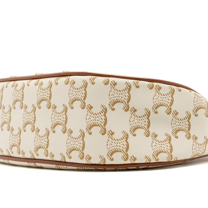 Celine Ava Bag Triomphe Canvas/Calfskin White
