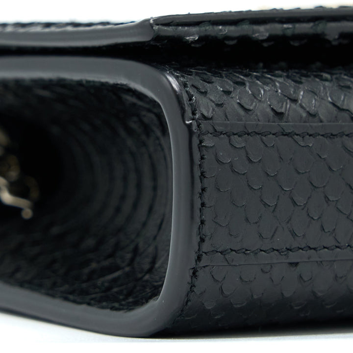 Saint Laurent Small Kate Python Embossed Calfskin Black SHW