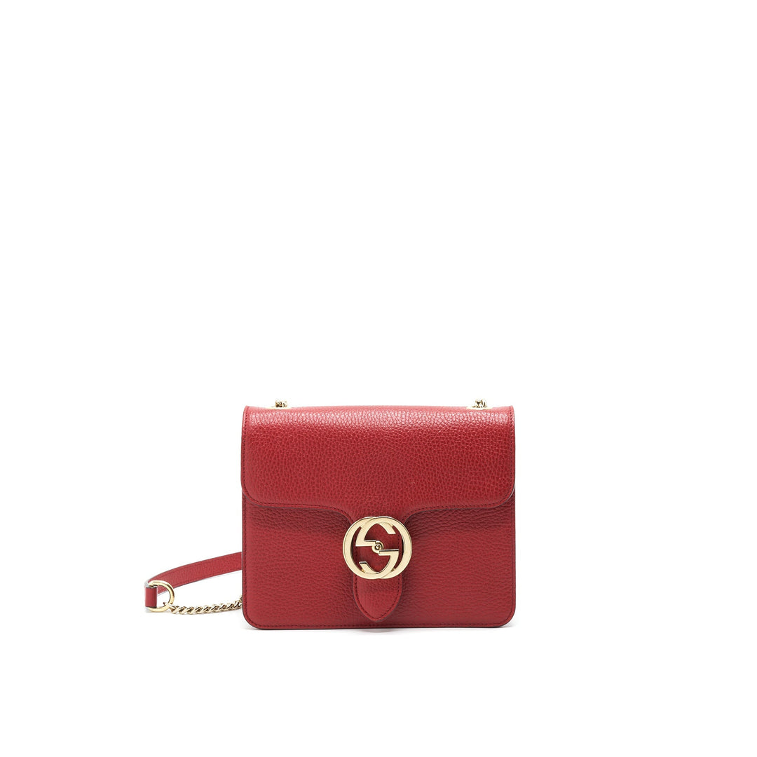 Gucci GG Interlocking Small Chain crossbody Bag Red with