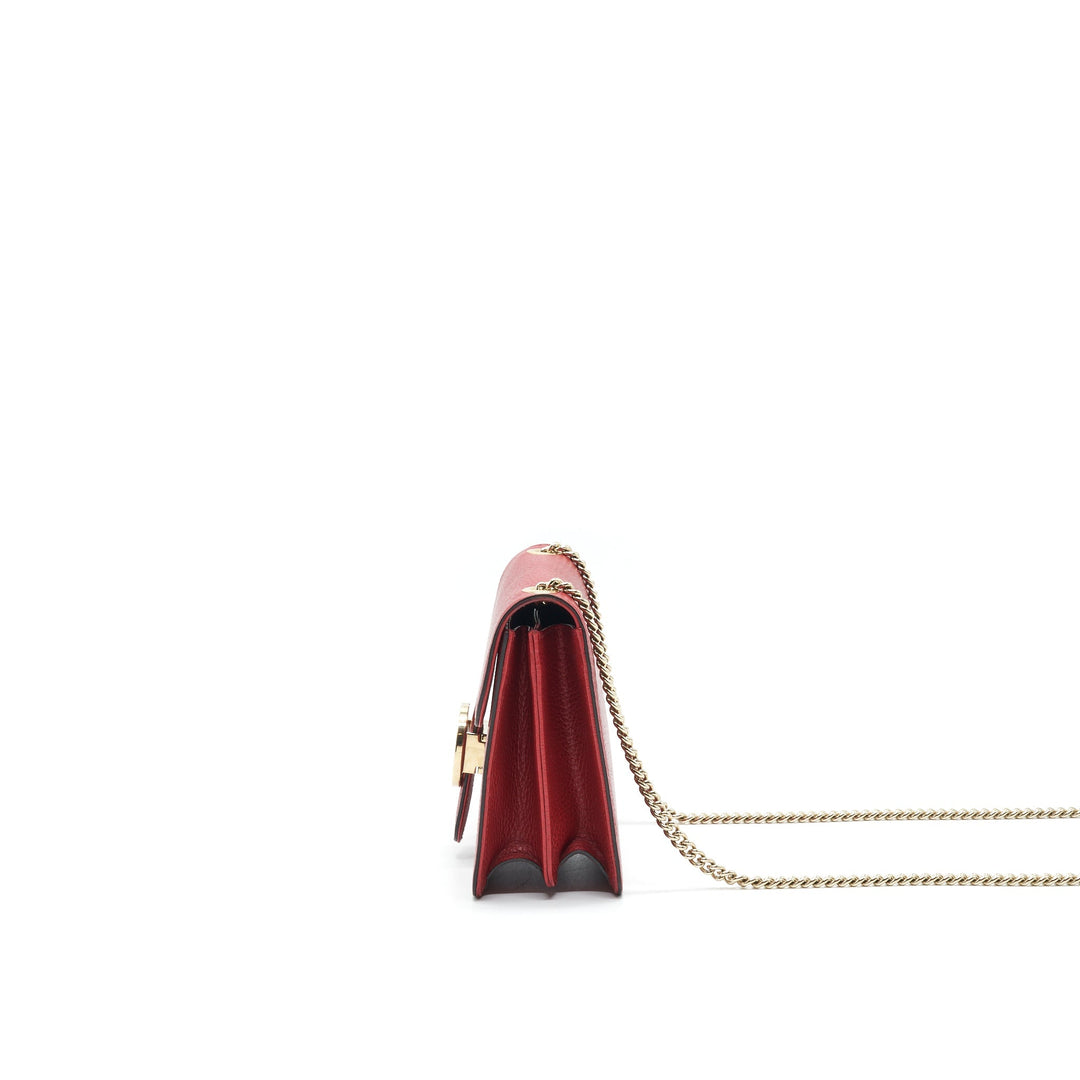 Gucci GG Interlocking Small Chain crossbody Bag Red with