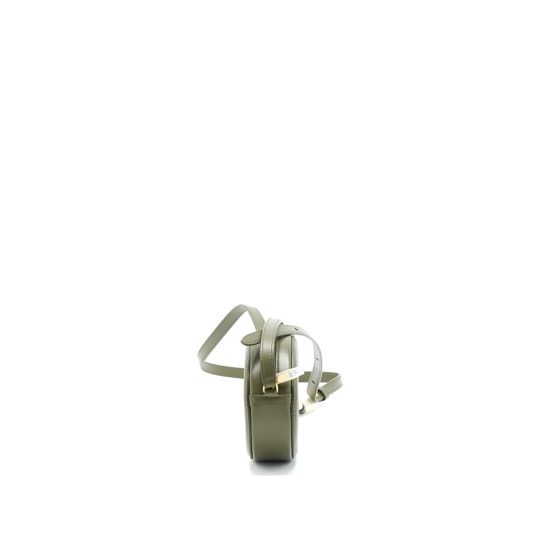 Celine Crossbody Oval Purse Calfskin Olive Green