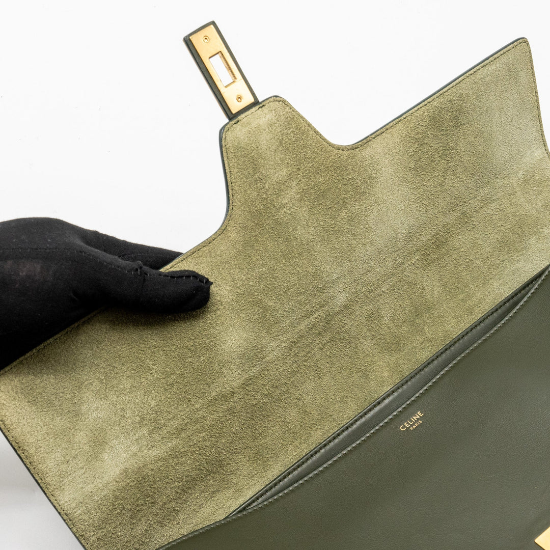 Celine Large Soft 16 Bag Smooth Calfskin Dark Green