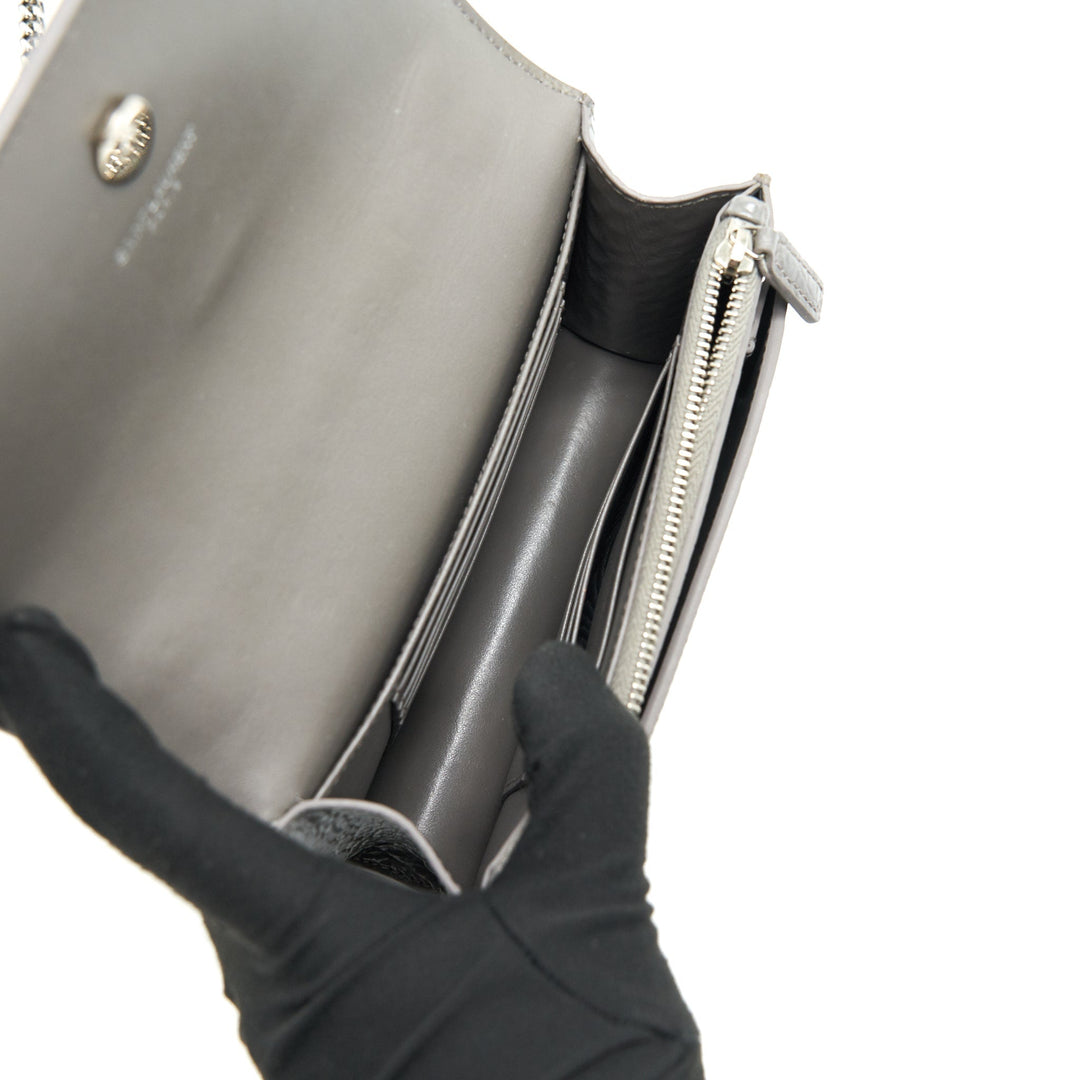 Saint Laurent Mini Sunset Shoulder Bag Grey SHW