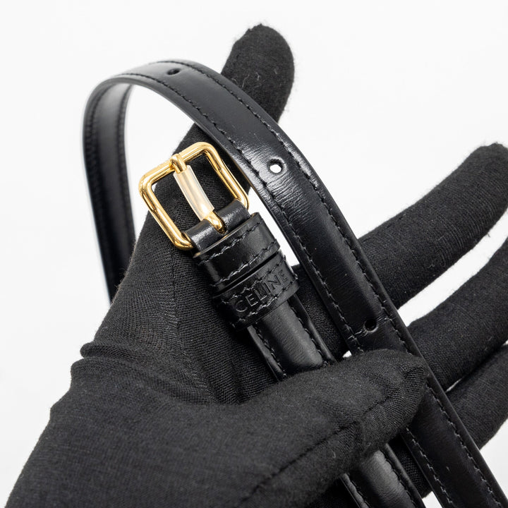 Top Quality Celine triomphe shoulder bag calfskin black