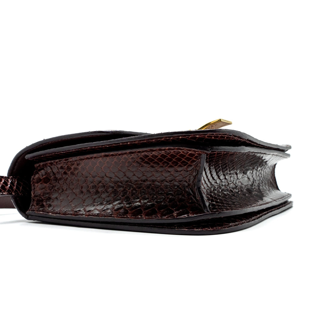 Celine medium classic box bag python burgundy