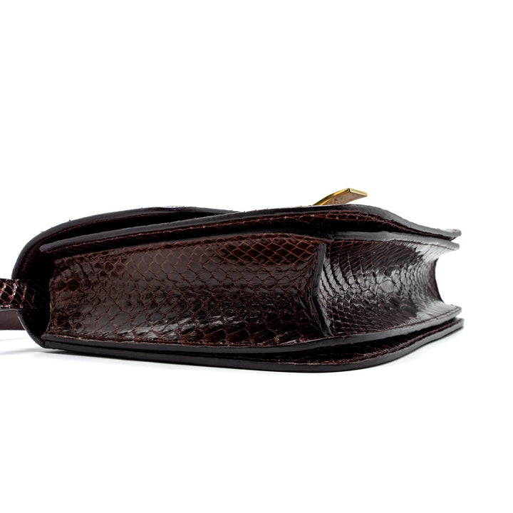Celine medium classic box bag python burgundy