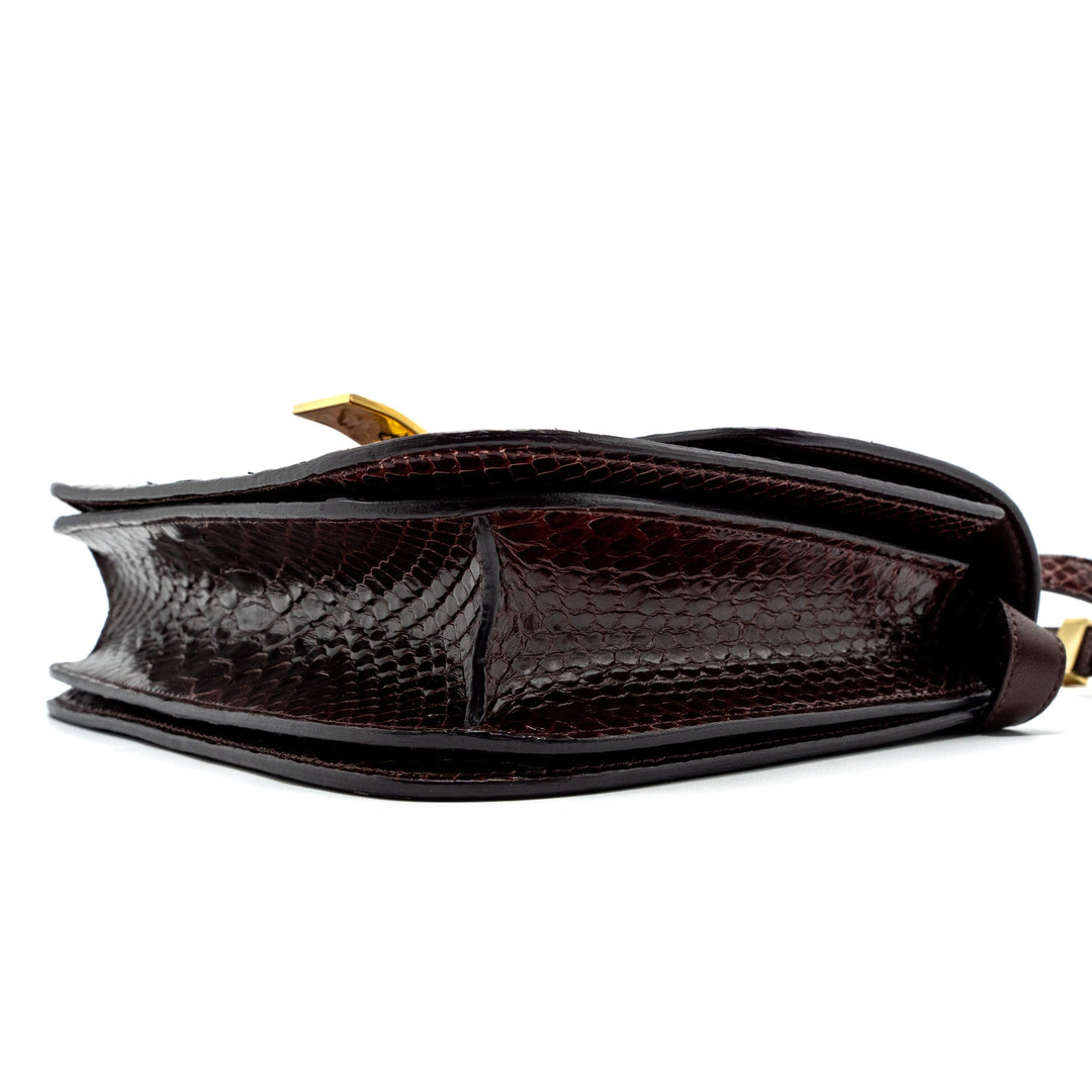 Celine medium classic box bag python burgundy