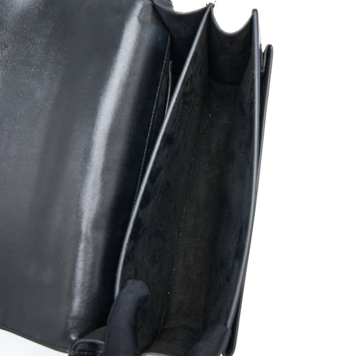 Saint Laurent/YSL Sunset Large Chain Bag Calfskin Black SHW
