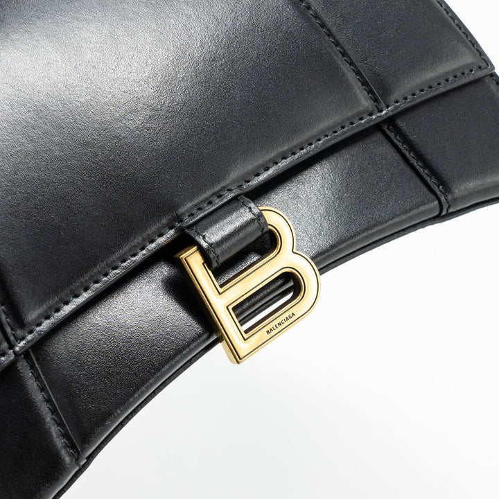 Top Quality Balenciaga small Hourglass bag calfskin black GHW