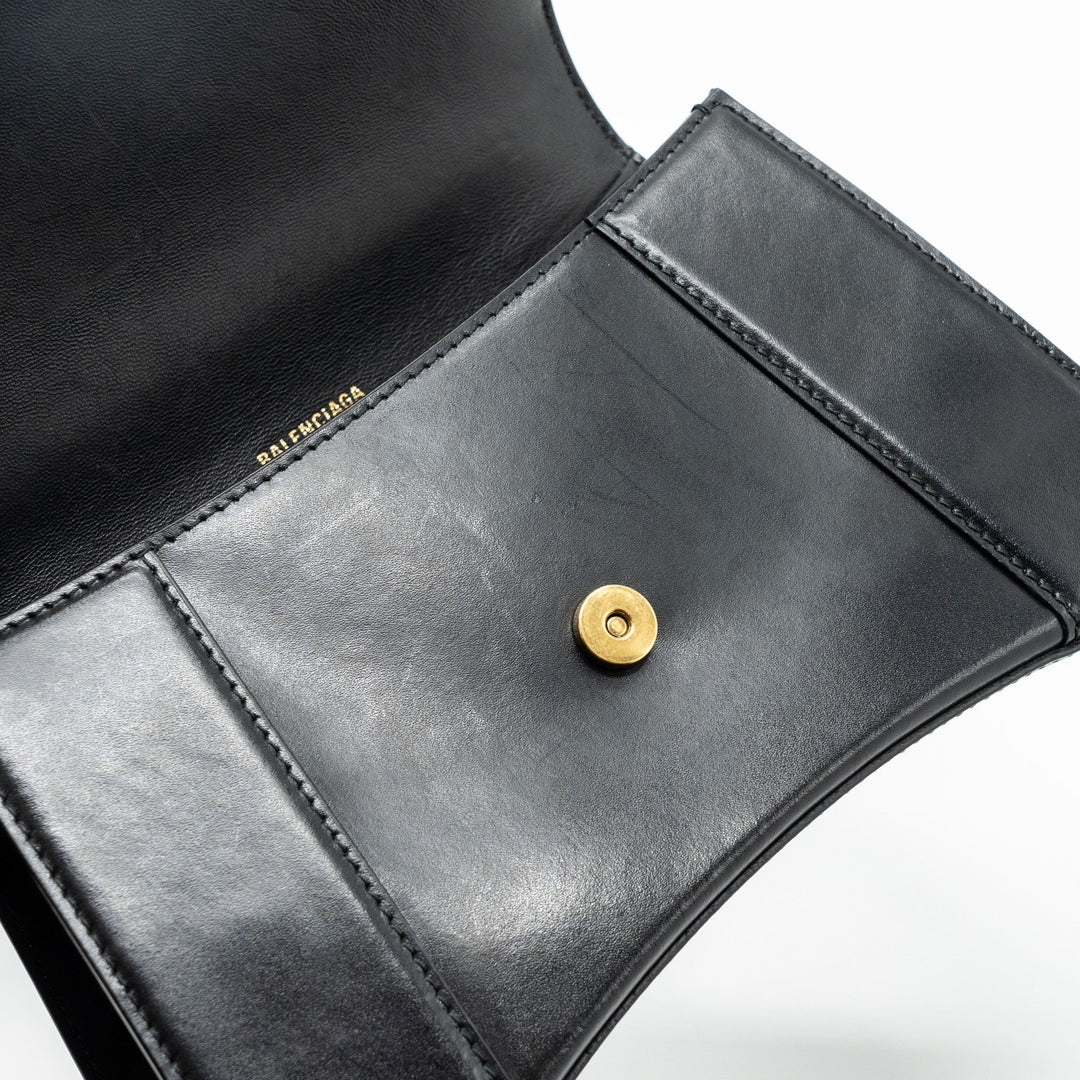 Top Quality Balenciaga small Hourglass bag calfskin black GHW