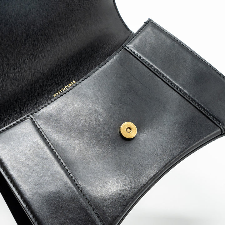 Top Quality Balenciaga small Hourglass bag calfskin black GHW