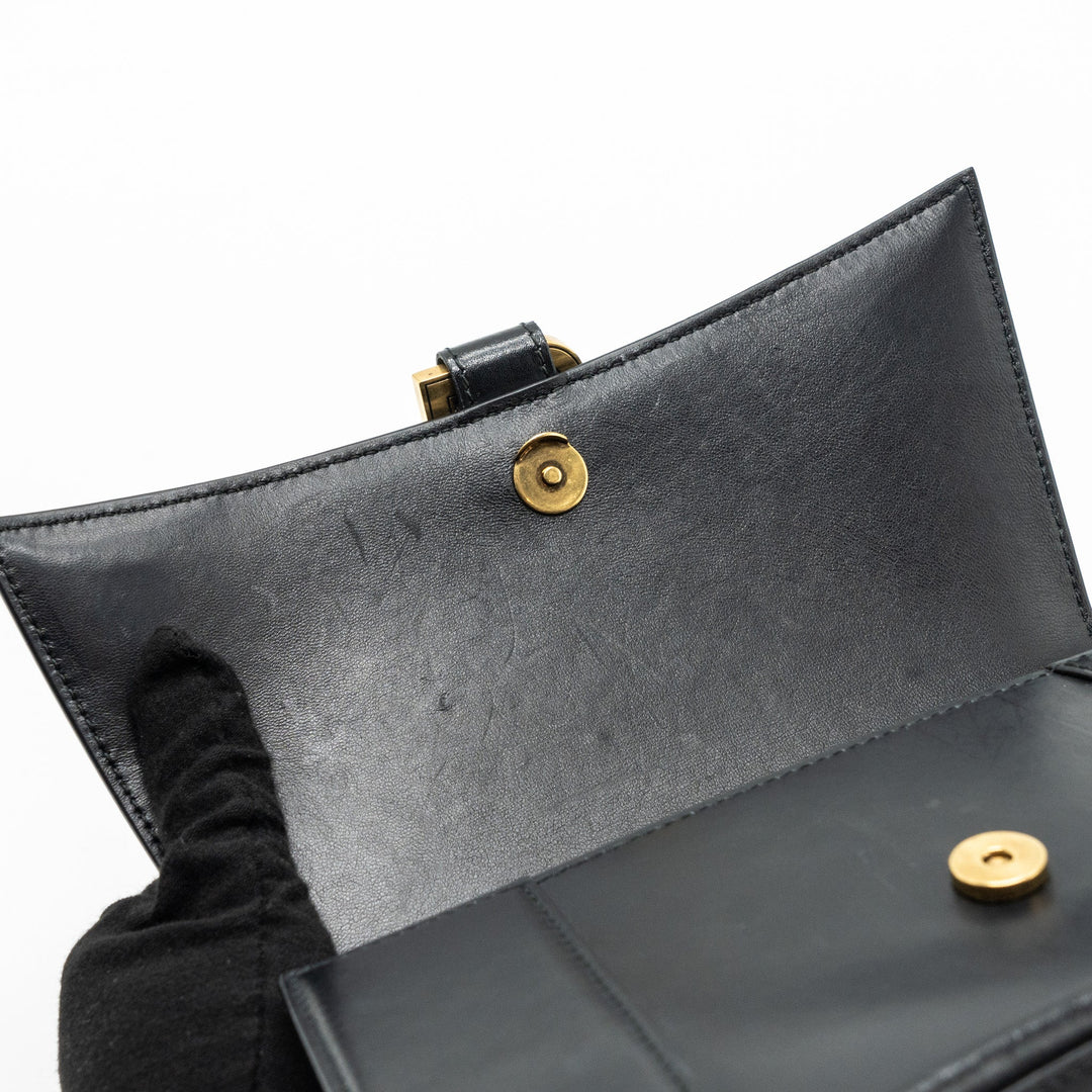 Top Quality Balenciaga small Hourglass bag calfskin black GHW