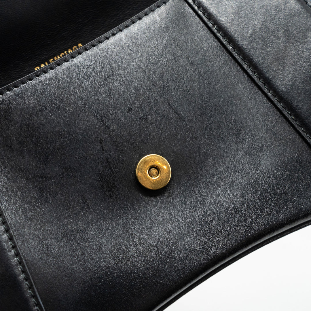 Top Quality Balenciaga small Hourglass bag calfskin black GHW