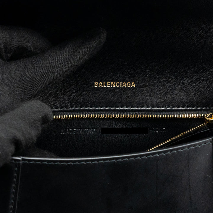 Top Quality Balenciaga small Hourglass bag calfskin black GHW