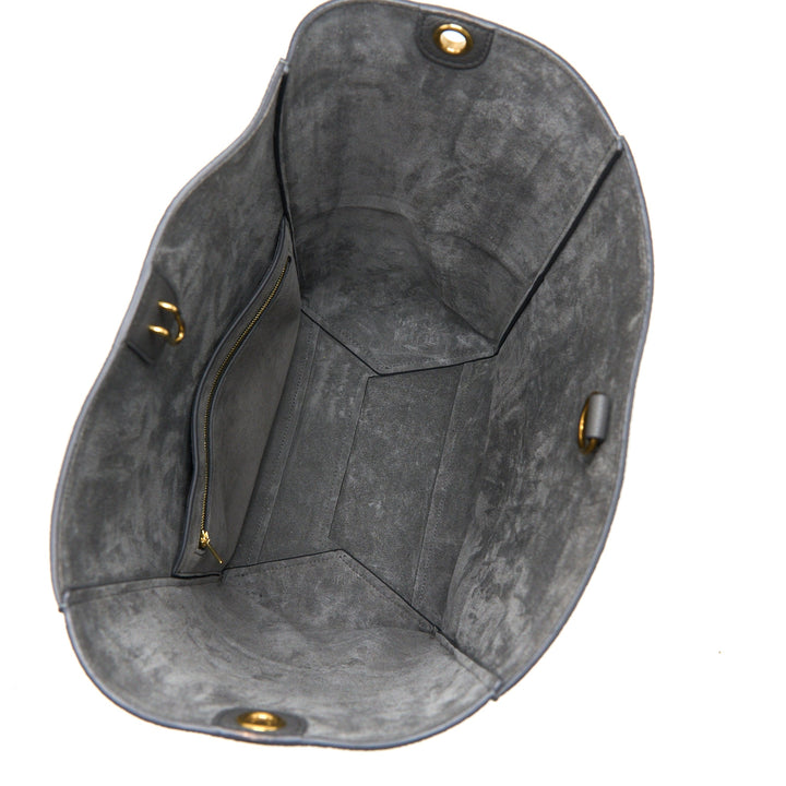 Celine Sangle Bucket Bag Grained Calfskin Grey