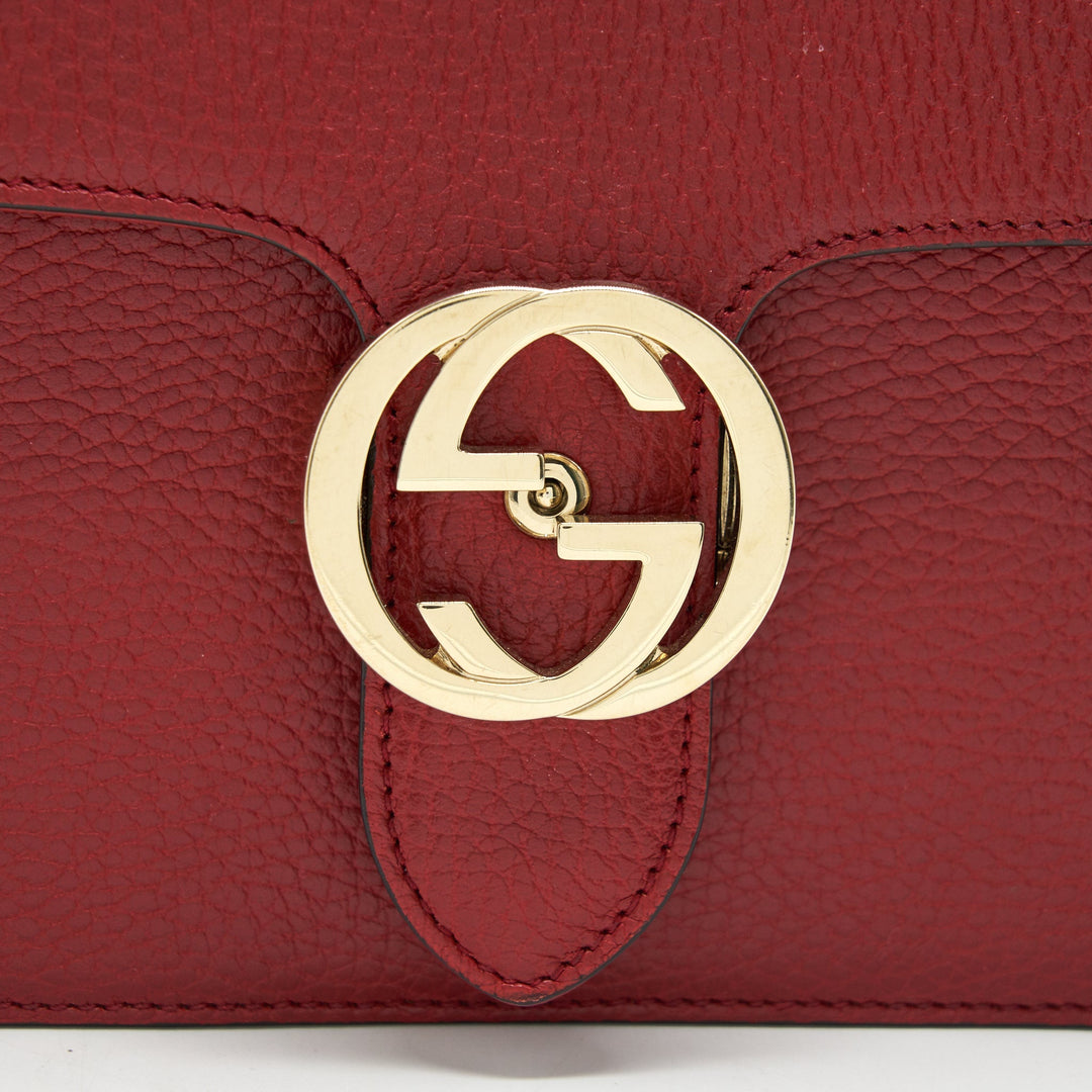 Gucci GG Interlocking Small Chain crossbody Bag Red with
