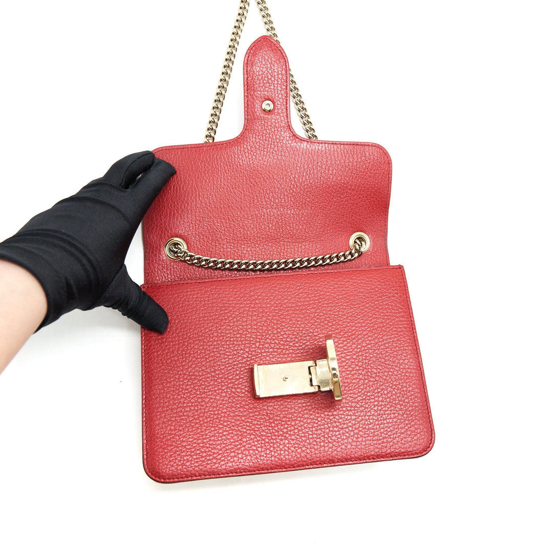 Gucci GG Interlocking Small Chain crossbody Bag Red with