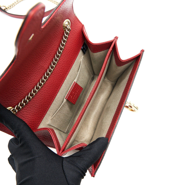 Gucci GG Interlocking Small Chain crossbody Bag Red with