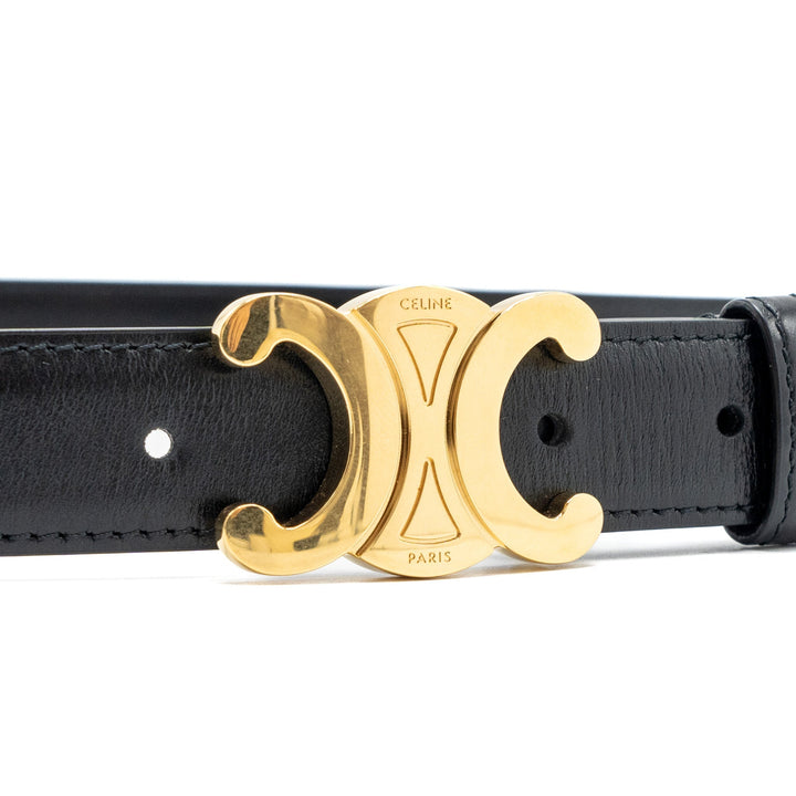 Top Quality Celine Size 85 Triomphe Belt Smooth Calfskin Black