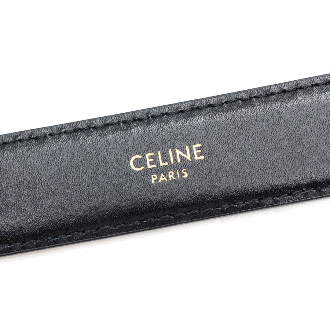 Top Quality Celine Size 85 Triomphe Belt Smooth Calfskin Black