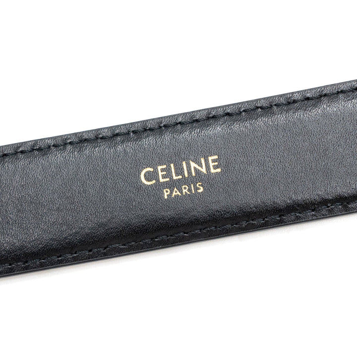 Top Quality Celine Size 85 Triomphe Belt Smooth Calfskin Black