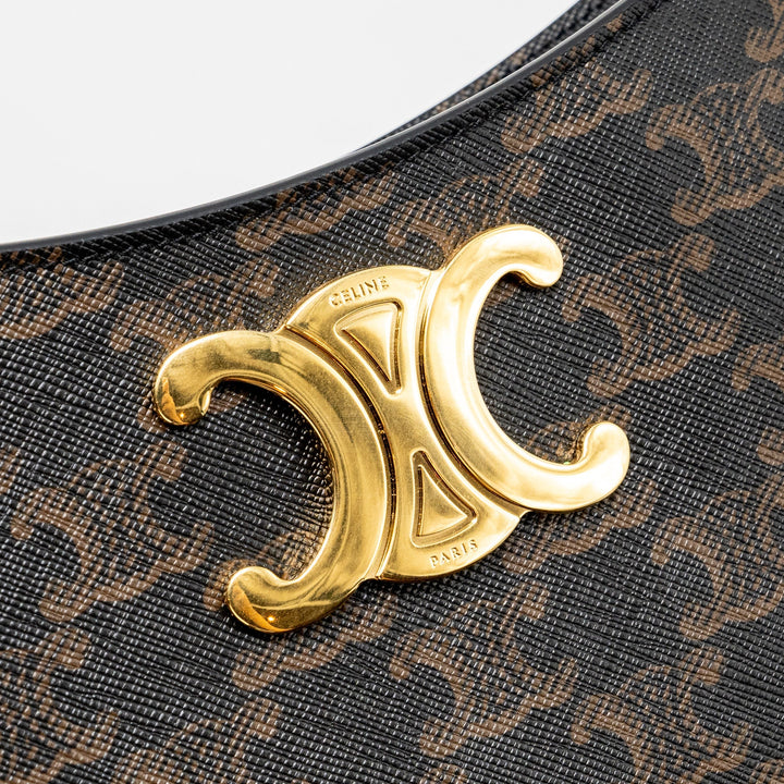 Celine Medium Tilly Bag in Triomphe Canvas / calfskin Tan