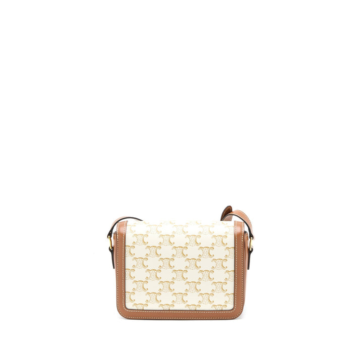 Top Quality Celine Teen Triomphe Bag Triomphe Canvas/Calfskin White