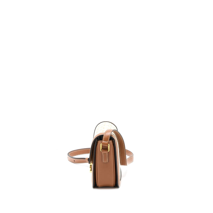 Top Quality Celine Teen Triomphe Bag Triomphe Canvas/Calfskin White