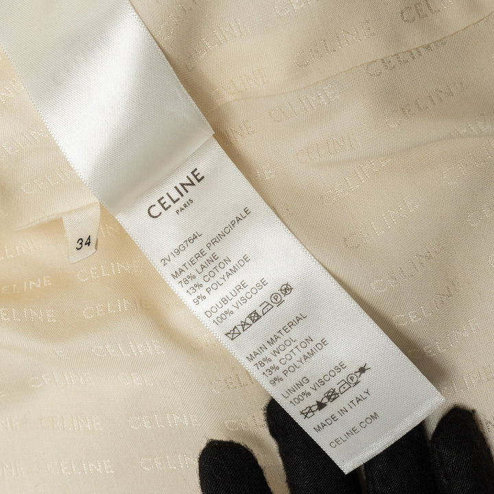 Top Quality Celine Size 34 Tweed Jacket Wool/Cotton White