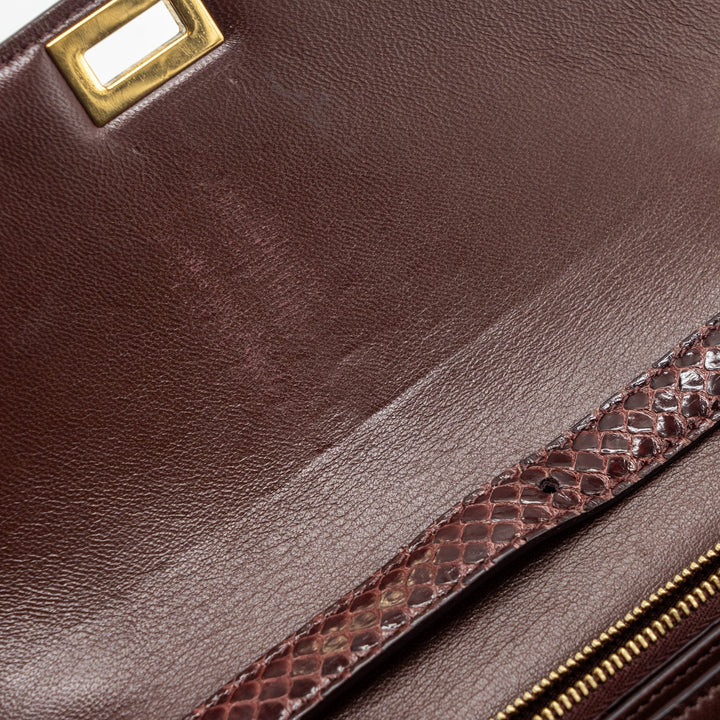 Celine medium classic box bag python burgundy
