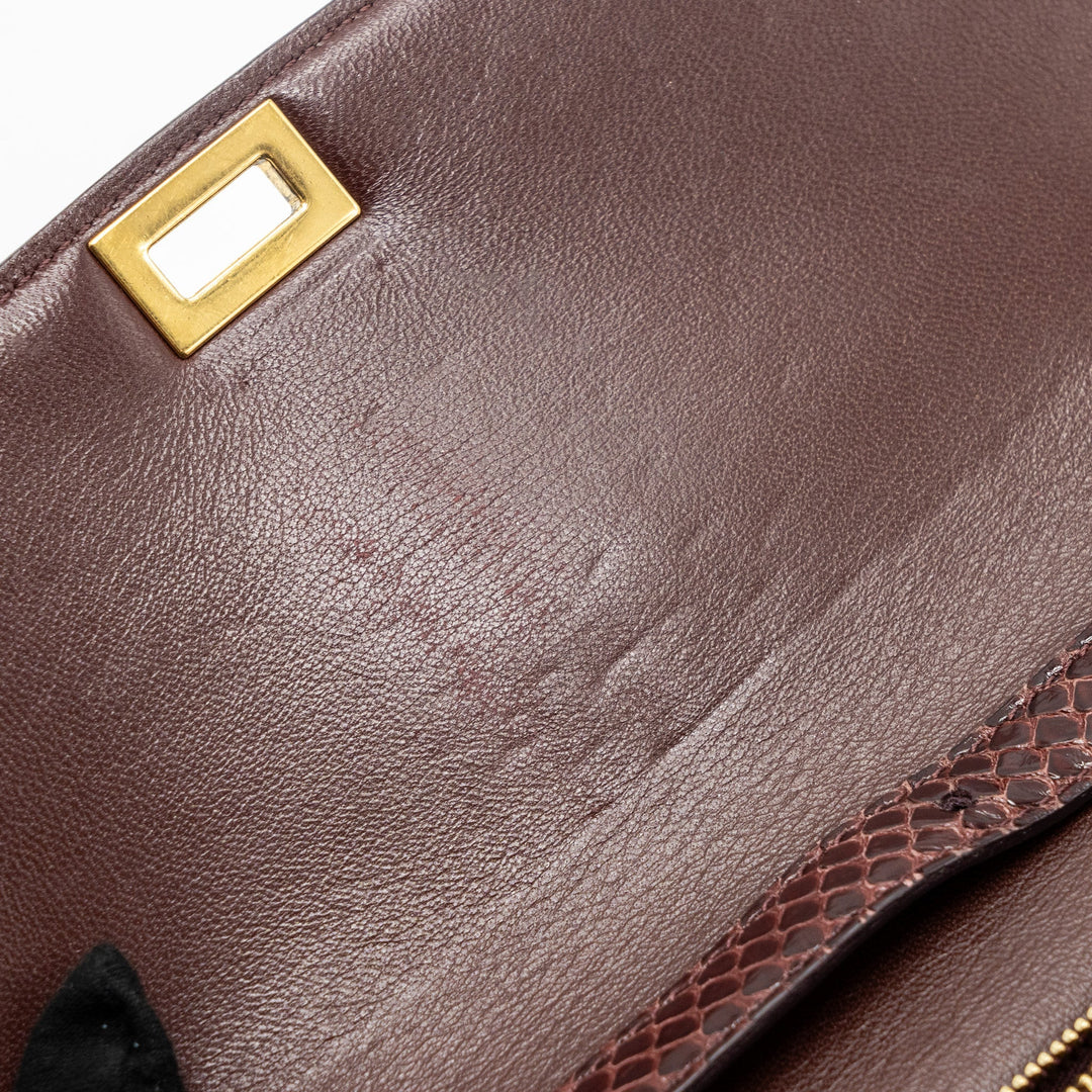 Celine medium classic box bag python burgundy