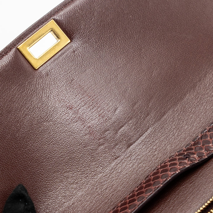 Celine medium classic box bag python burgundy