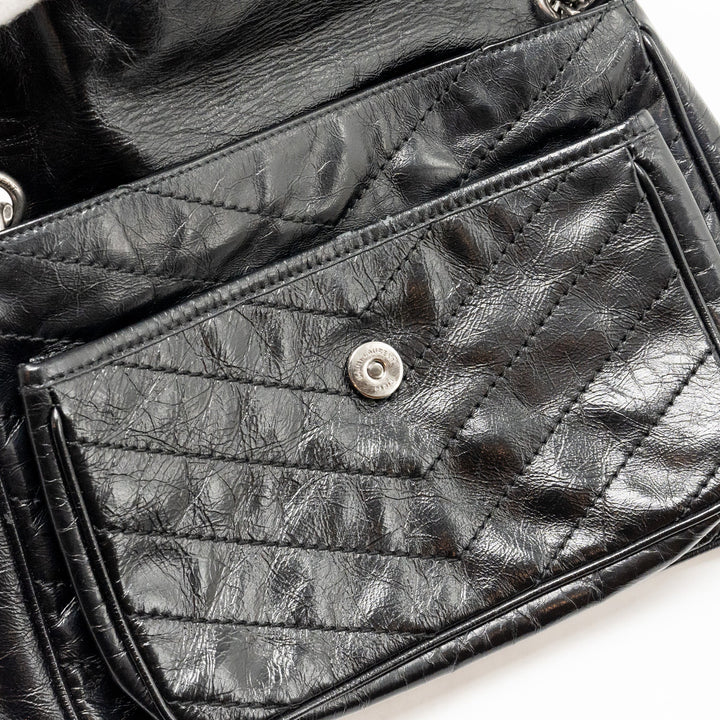Saint Laurent/YSL Medium Niki Chain Bag Vintage Calfskin Black SHW