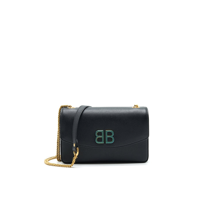 Top Quality Balenciaga BB chain Shoulder Bag Black GHW