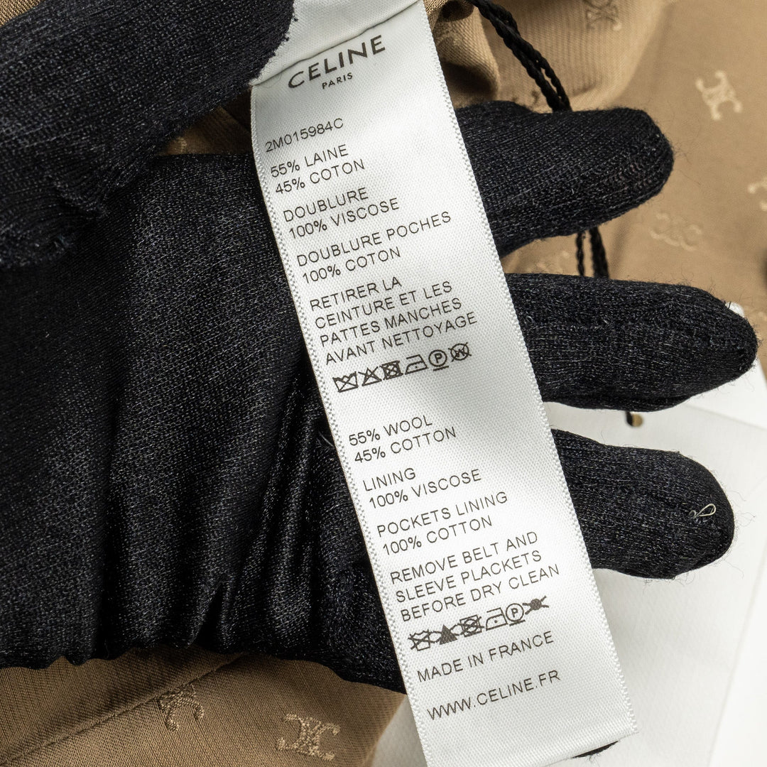 Celine size 42 Trench Coat Laine / Cotton beige