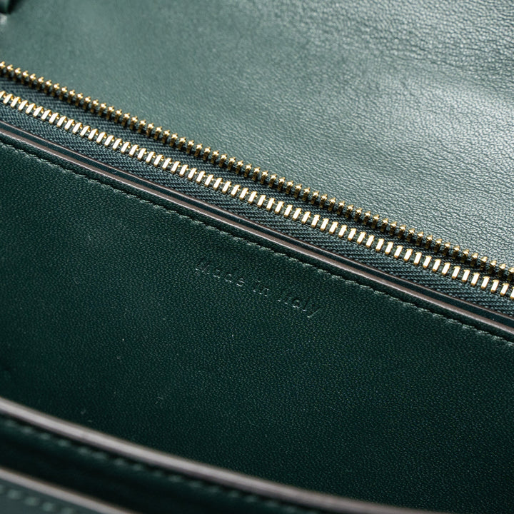 Celine Medium Classic Box Bag Calfskin Green Brushed