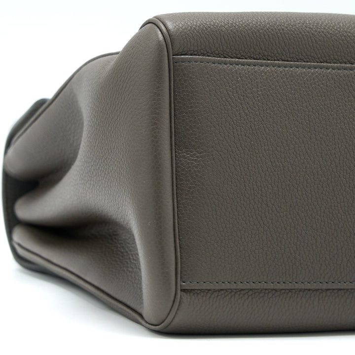 Celine Medium Soft 16 Bag Grained Calfskin Dark Grey